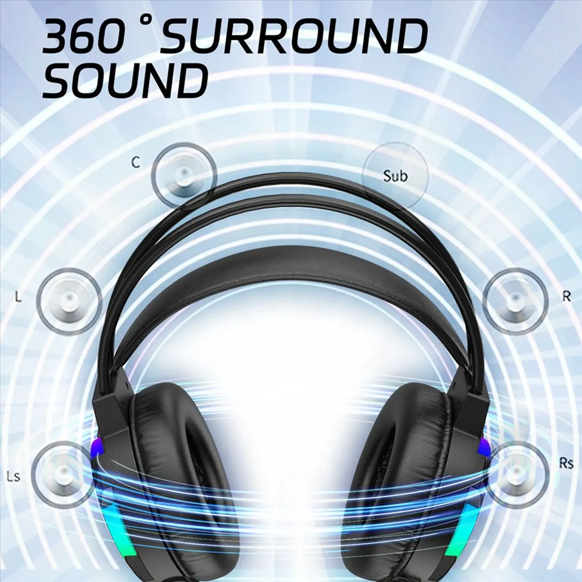 【CYBER Saturday】Gaming Headset 7.1 Stereo Surround Headset Computer Gaming Console with Microphone RGB Headset