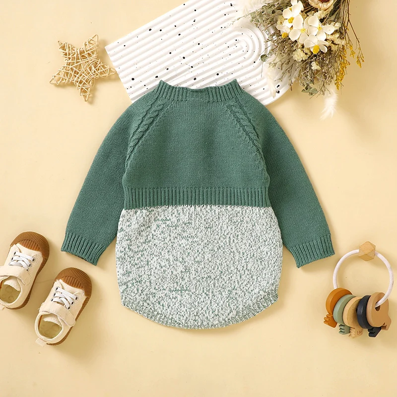 Baby Bodysuit Knitted Newborn Girl Boy Jumpsuit Long Sleeve Romper Fall Infant Kid Clothes Fashion Solid Overalls 0-18M Playsuit