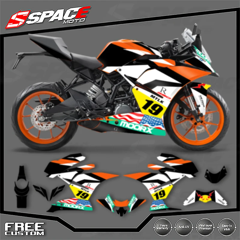 

SPACE Custom Motorcycle Graphics For KTM 2014 2015 2016 RC 14-16 RC250 390 Decal Stickers Kits 002