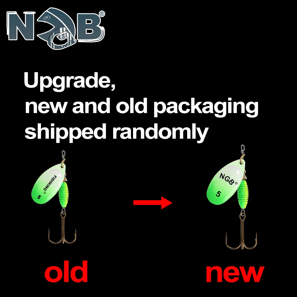 NGB 7 ألوان سبينر إغراء 4 جرام/4.8 جرام/7 جرام 10 جرام/14 جرام مع خطاف ثلاثي ملعقة معدنية إغراء الصيد الصلب الصيد معالجة الطعم #4