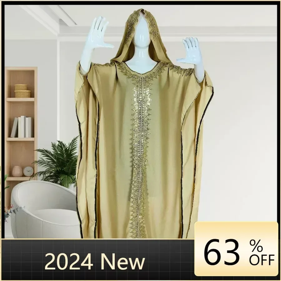 

2024 Free Size African Chiffon Dresses For Women Dashiki Traditional Kaftan Robe Elegant Wedding Party Dress Ramadan Dubai Abaya