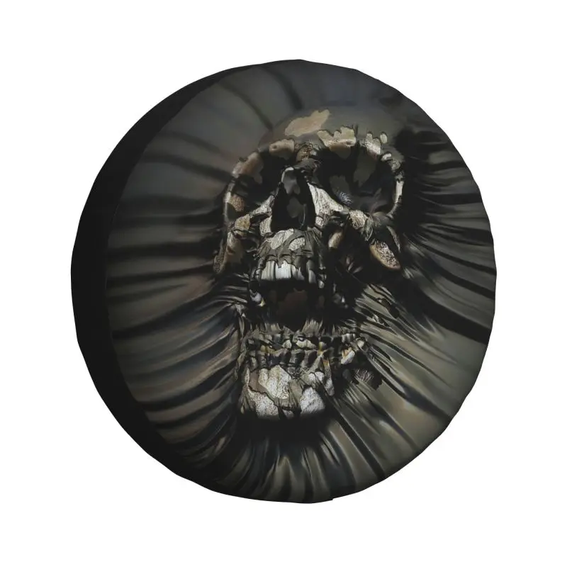 Custom Horror Skull Wrap Tire Cover 4WD 4x4 SUV Gothic Death Skeleton Spare Wheel Protector for Honda CRV 14