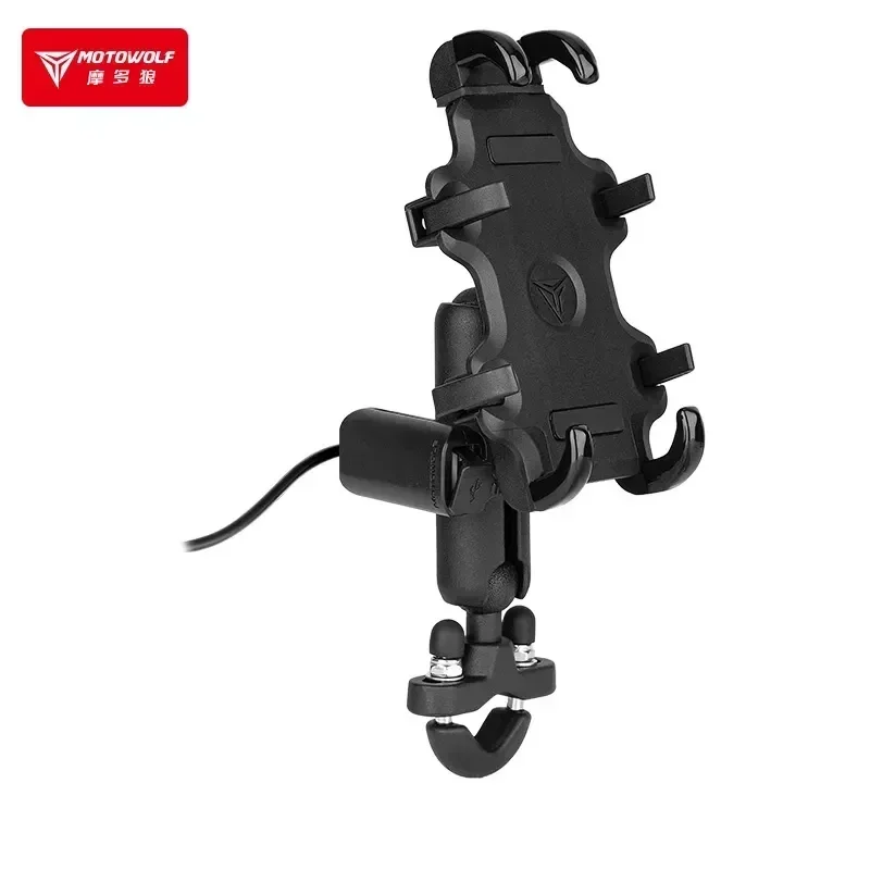 Motorcycle Phone Holder USB Charging Cradle 3.0 Quick Charger GPS Moto Handlebar Rearview Mirror Mount Bracket for Cellphones - view 6