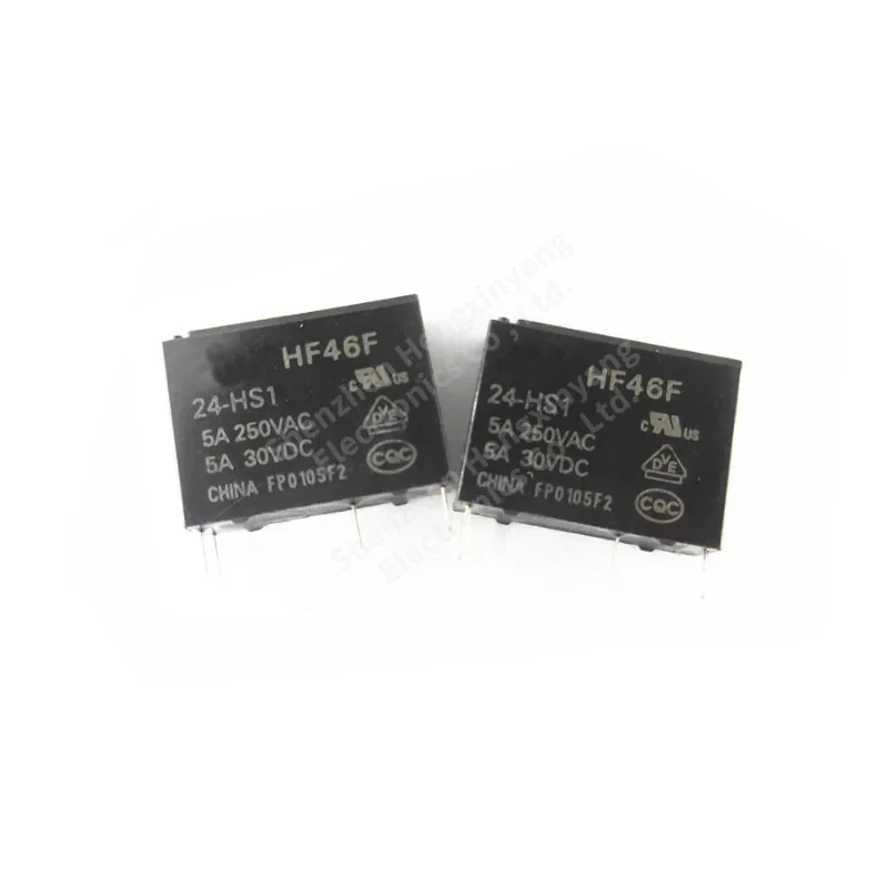 10pcs HF46F-24-HS1 24V 5A Dip4 4 Feet Power Relay