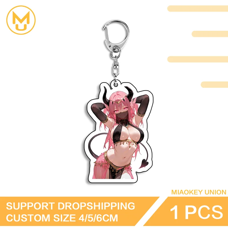 Demon Girl Bikini Artistic Eye Catching Double Sided Acrylic Keyring Daily Wear HD Pattern Anime Jewelry Accessories Gifts