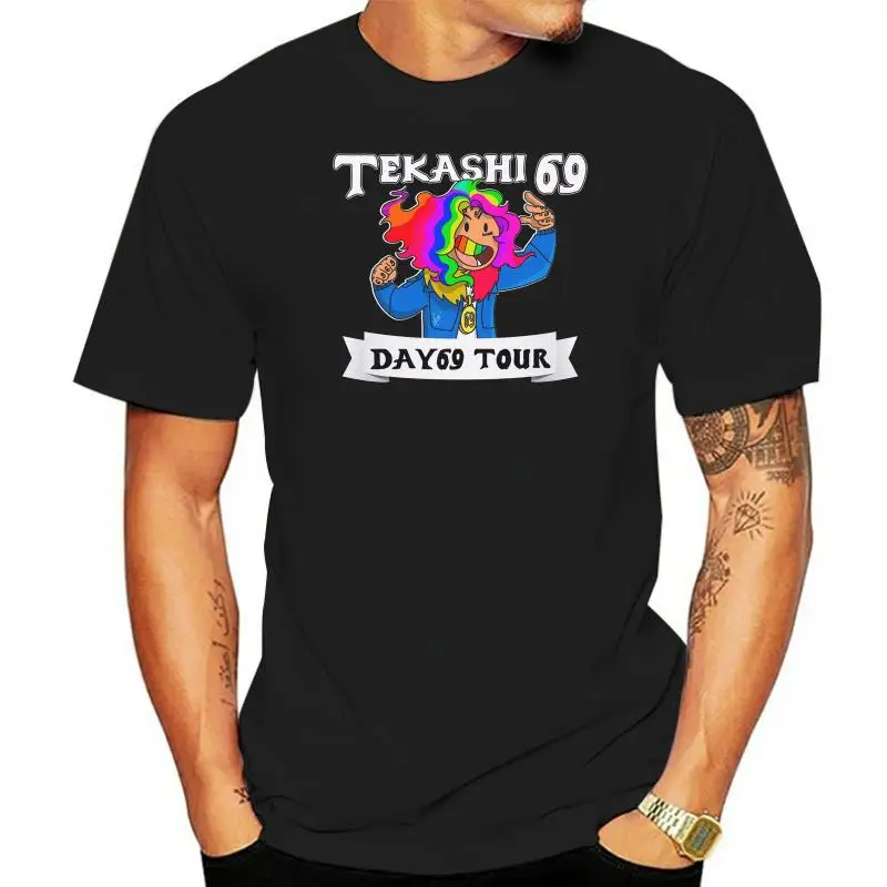 fashion mens t-shirt Tekashi 6Ix9Ine Day69 Tour Hip Hop Rap  Black T Shirt Size M MAN T-SHIRT