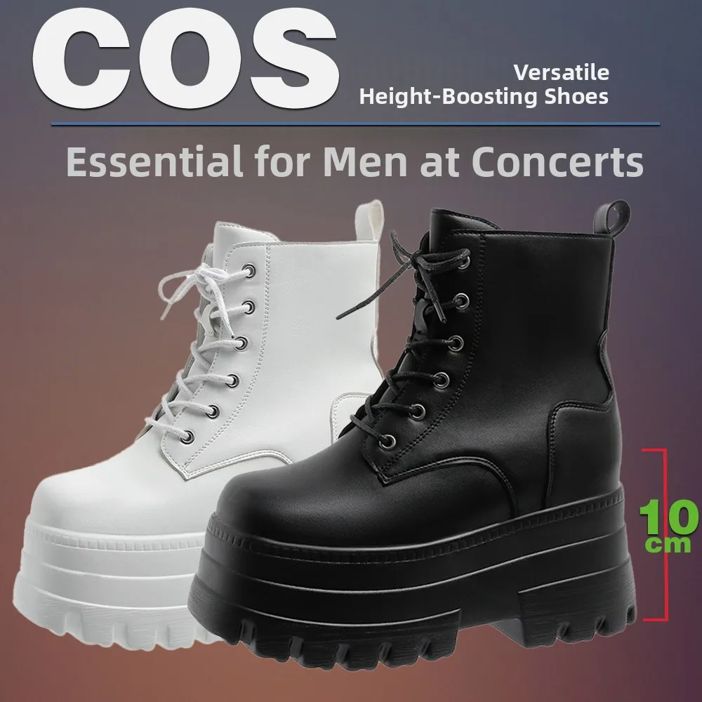 

Повышенные ботинки с длинной трубкой, аниме Sle oes, искусственная кожа, синтетическое волокно, теплая внутренняя часть, увеличивающая высоту 20 см