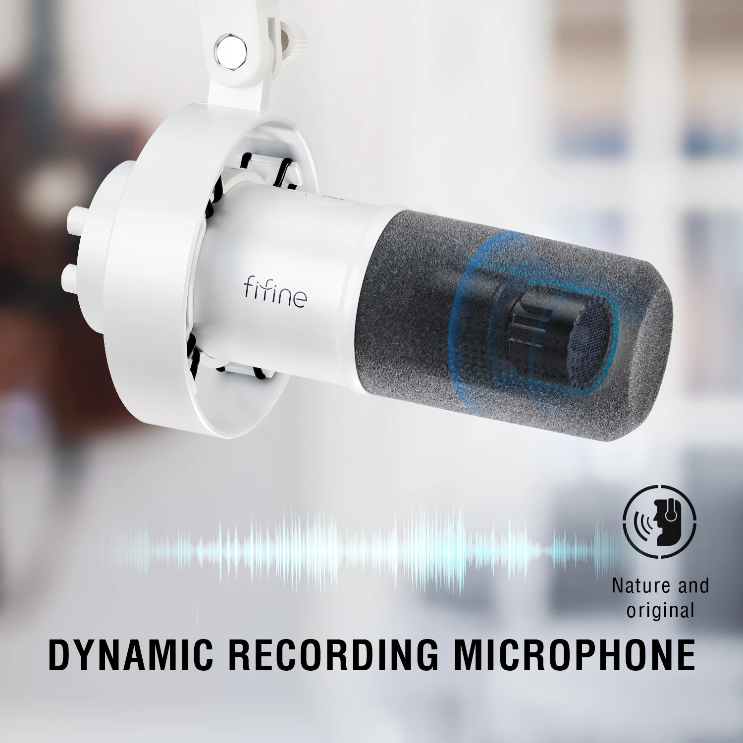 FIFINE Dynamic USB/XLR Microphone with Gain Knob/Touch-mute