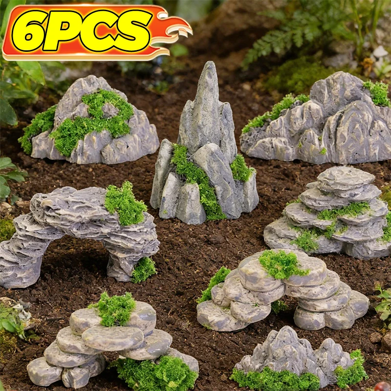Simulation Mountain Miniature Fake Stone Artificial Hill Bonsai Ornaments Fairy Garden Accessories Home Decoration DIY Supplies