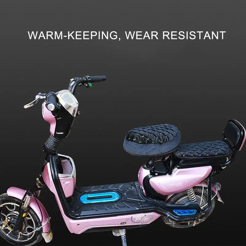 Electric Motorbike Seat Cover 3 Sizes Soft Warm-keeping Seat Protector Electric Scooter Breathable Anti-Slip Seat Pad Cushion