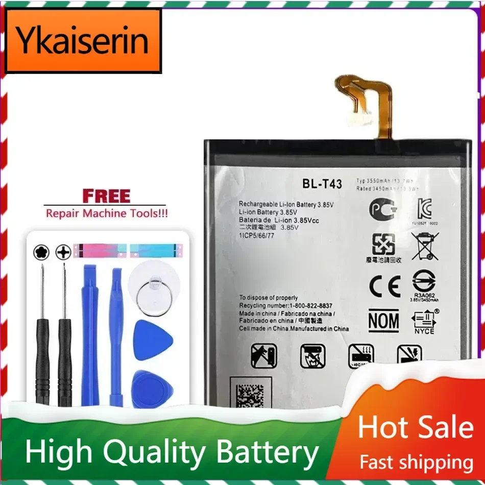 Replacement BL T43 3550mAh BL-T43 New Battery for LG G8S ThinQ LM-G810 Phone Batteries with Tools + Tracking Number