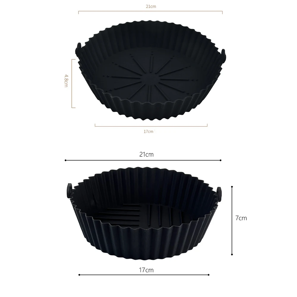 Round Air Fryers Oven Baking Silicone Tray Fried Chicken Basket Mat Air Fryer Silicone Pot Grill Pan Kitchen Accessories