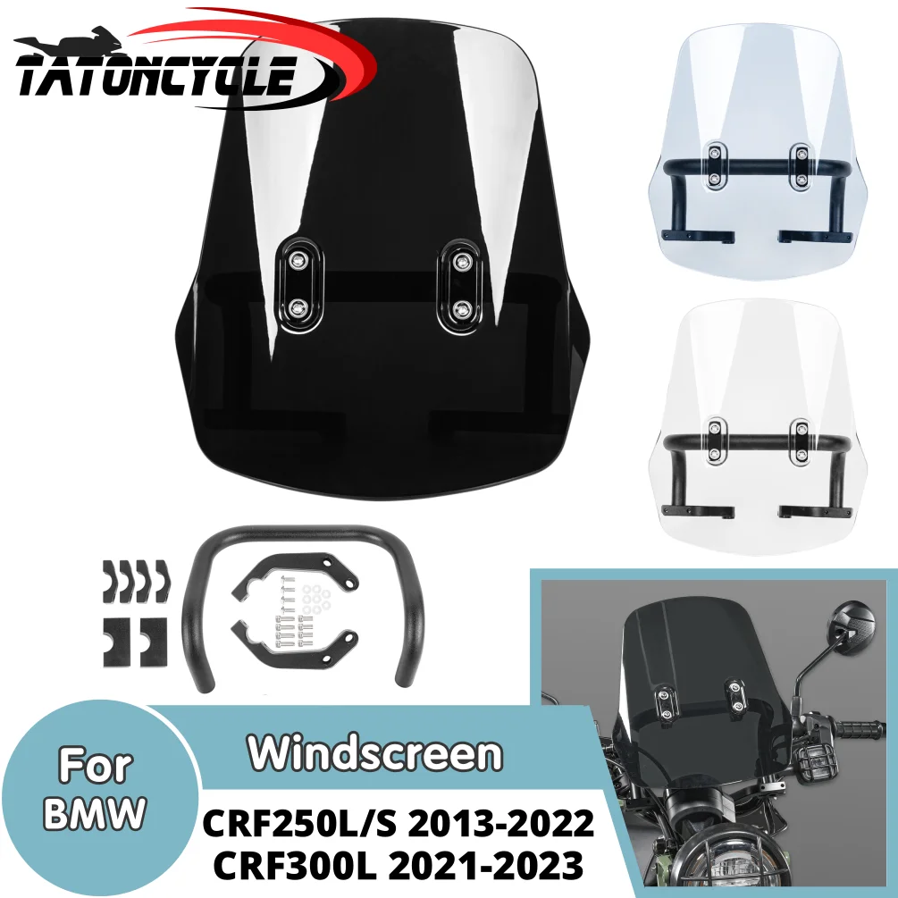 2013-2022 CRF250L S Windscreen Windshield for Honda CRF300L 2021-2023 Motorcycle Front Flyscreen Wind Deflector CRF250M Screen