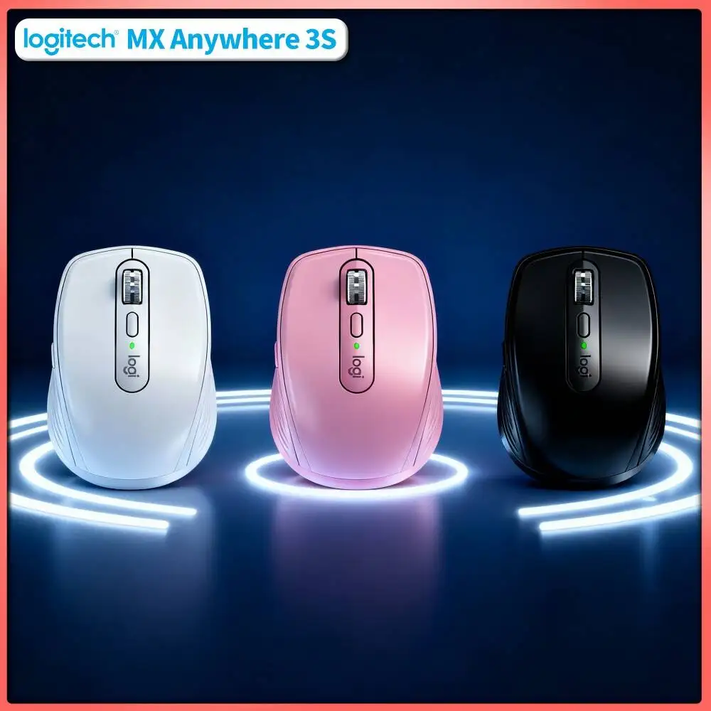 Travel MX Anywhere 3S Mouse - 8000 DPI, Hyper-Scroll, USB-C Quick Charge, Compact for Watch Tour Backpack Laptop Bag Pouch