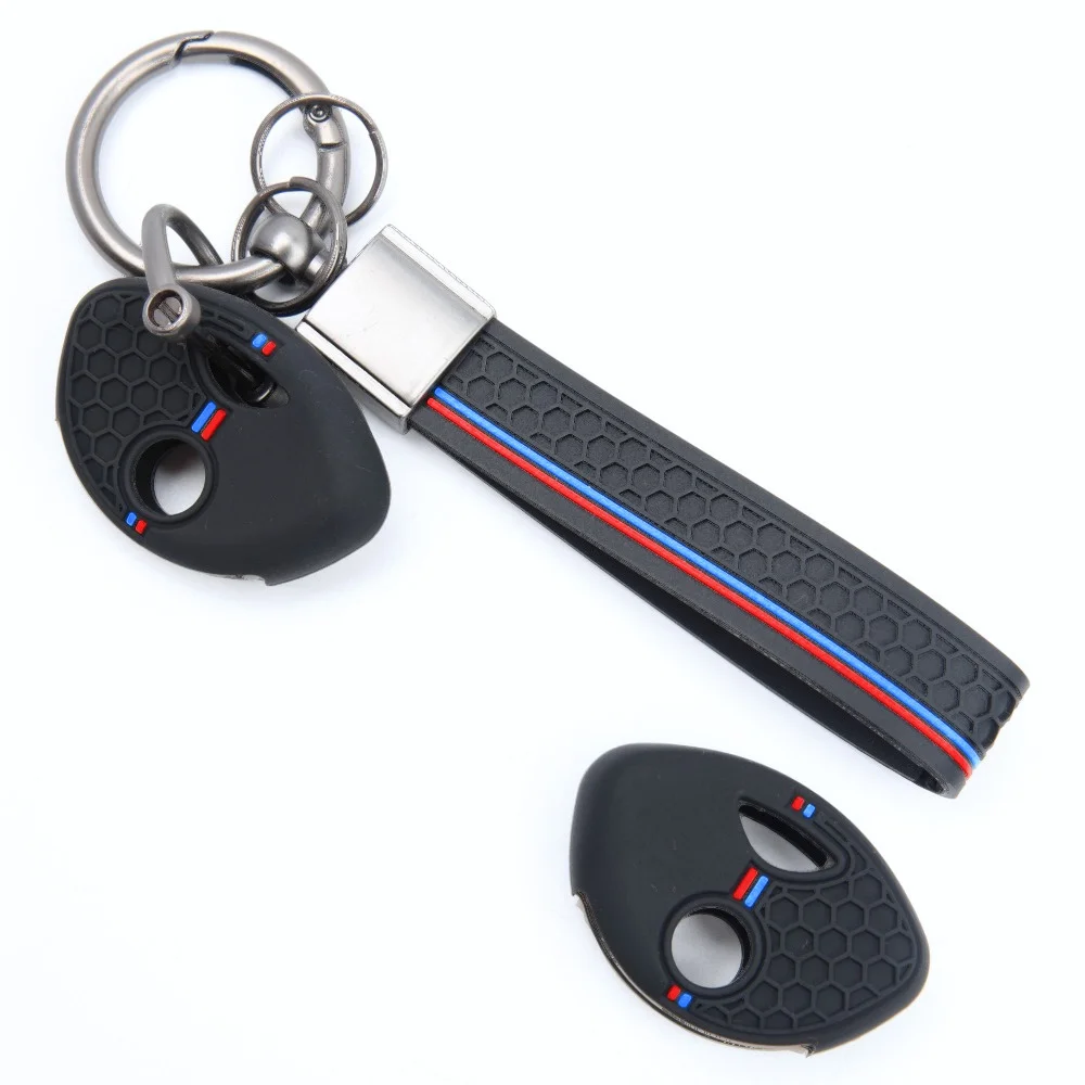 Silicone Remote Key Case For BMW K1200R R1200RT K1300R S1000RR F650GS F800GS F800ST with clasp holder Long Lasting