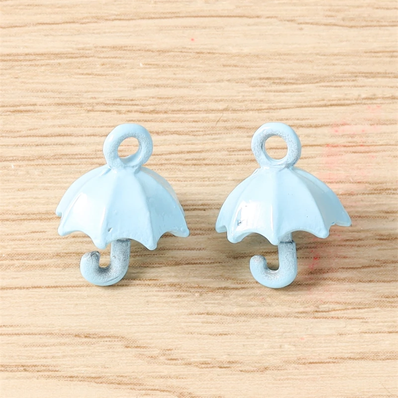 5 Stück 11x14mm Cartoon 3D Emaille Regenschirm-Anhänger für die Herstellung von Halsketten, Ohrringen, Armbändern, DIY-Bastelarbeiten, Schmuckzubehör – Detail 5