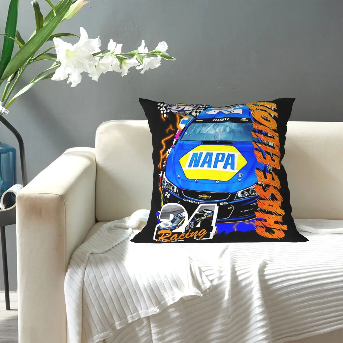 Chase Elliott NAPA Racing Square Pillowcase Pillow Cover Cushion Zip Decorative Comfort Throw Pillow for Home Sofa