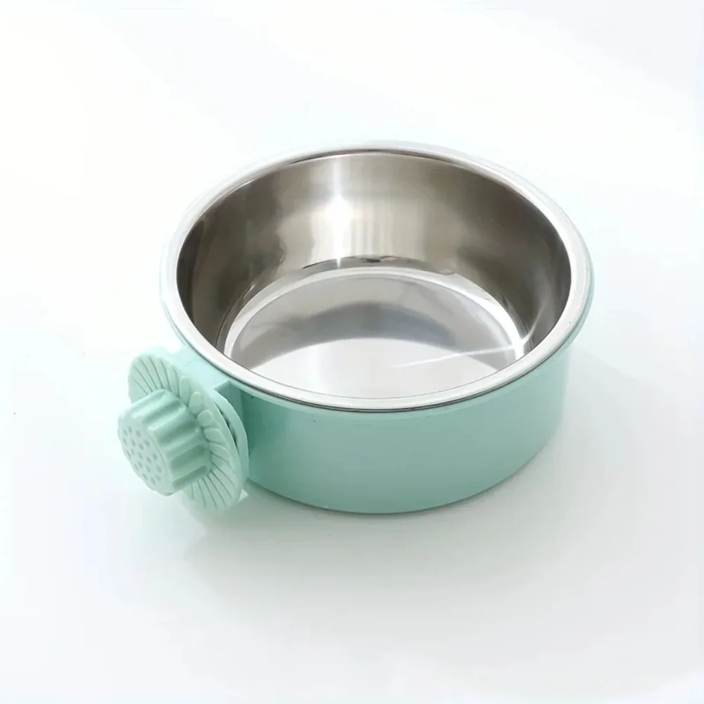 Anti Spill Fixed Hanging Dog Bowl Stainless Steel Water Bowl for Dog Crate Pet Feeding Supplies