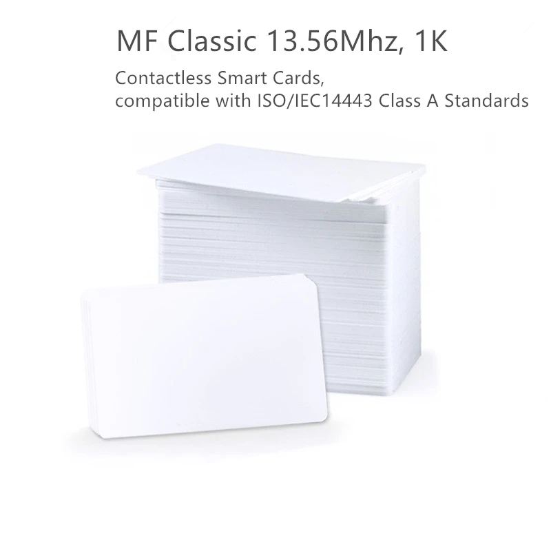 5pcs 13.56 mhz RFID IC Cards High Frequency MF Classic 1K S50 White Proximity Card For Access Control Door Lock Time Attendance