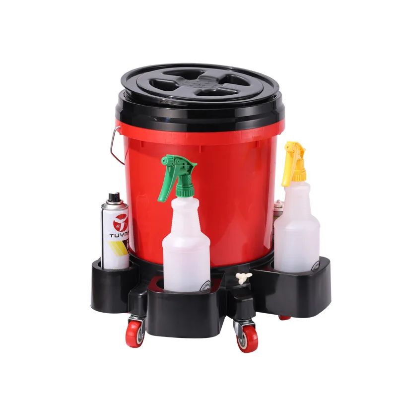 Rolling Bucket Trolly Rolling Swivel Casters car wash bucket Base Detachable sitting car wash bucket Moving Base Car Wash tool