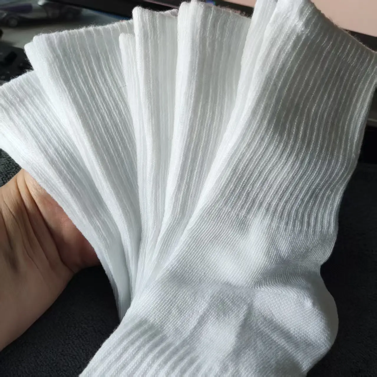 5/10 أزواج من الجوارب الرجالية متوسطة الطول للخريف والشتاء، بيضاء مضادة للرائحة، ممتصة للعرق، جورب رياضي رجالي قابل للتنفس