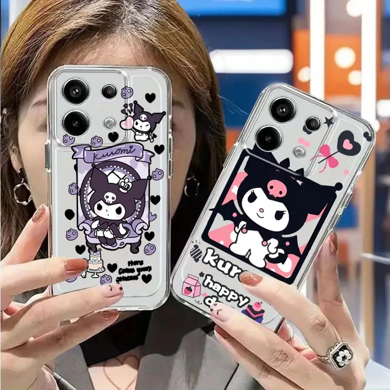 

Elegant Kuromi Cartoon Pattern Phone Case For Redmi Note 15 14 13 12 12R 11E Pro Plus Turbo 4G 5G Space Shell