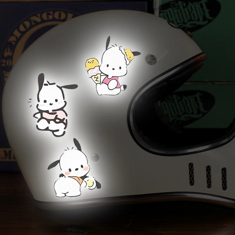 Sanrio Hello Kitty Reflective Car Sticker Rearview Mirror Sticker Car Body Decorative Sticker Motorcycle Vehicles Automobiles