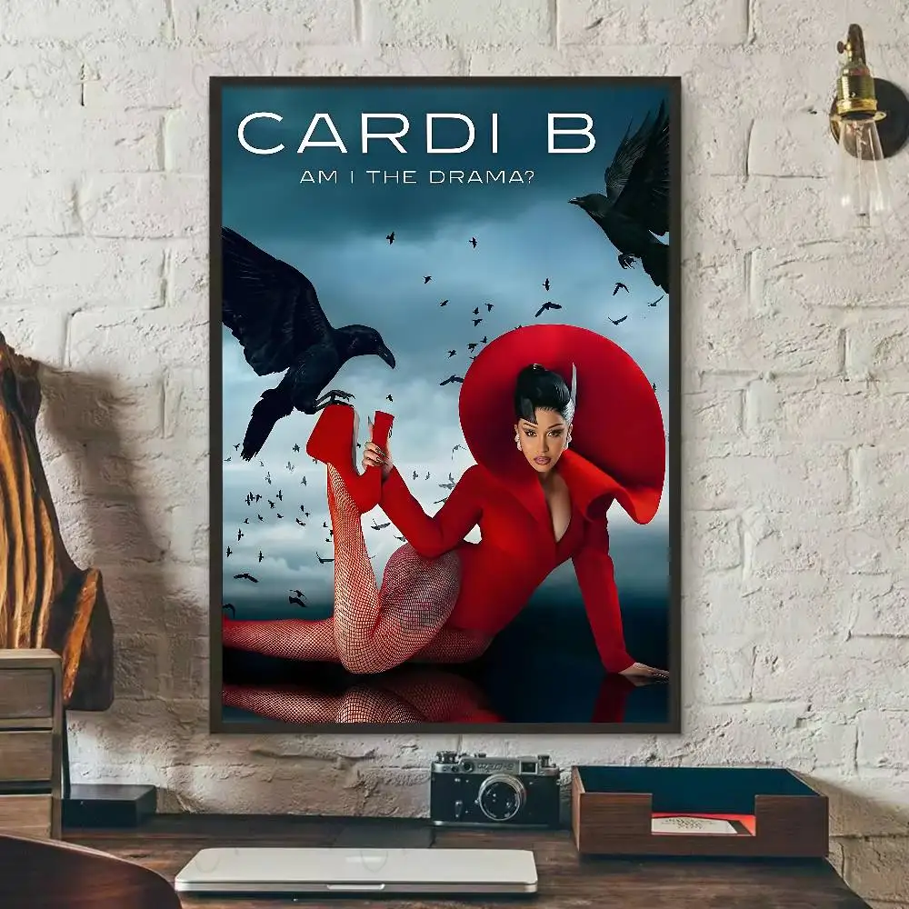Cardi B Am I The Drama ألبوم جديد ملصق معرض يطبع ذاتية اللصق ديكور المنزل الديكور صور مطبوعة للحوائط ملصق غرفة المعيشة