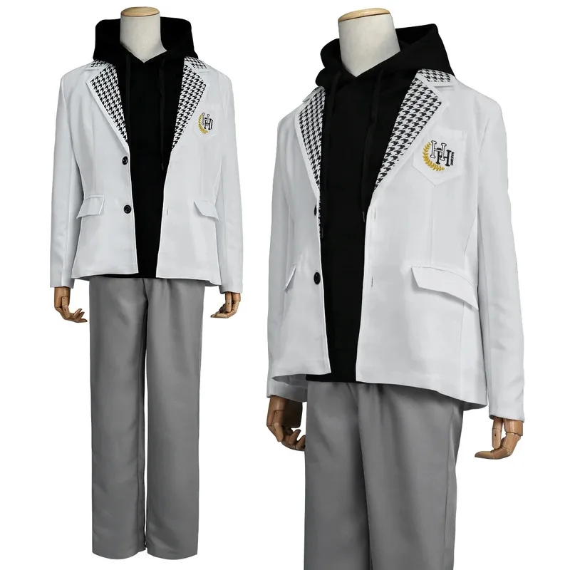 

HOLOUN Blue Lock Anime Nagi Cosplay Costume Wig Black Hoodie DK School Uniform Embroidery Suit Pants Rose Net Synthetic Fibers