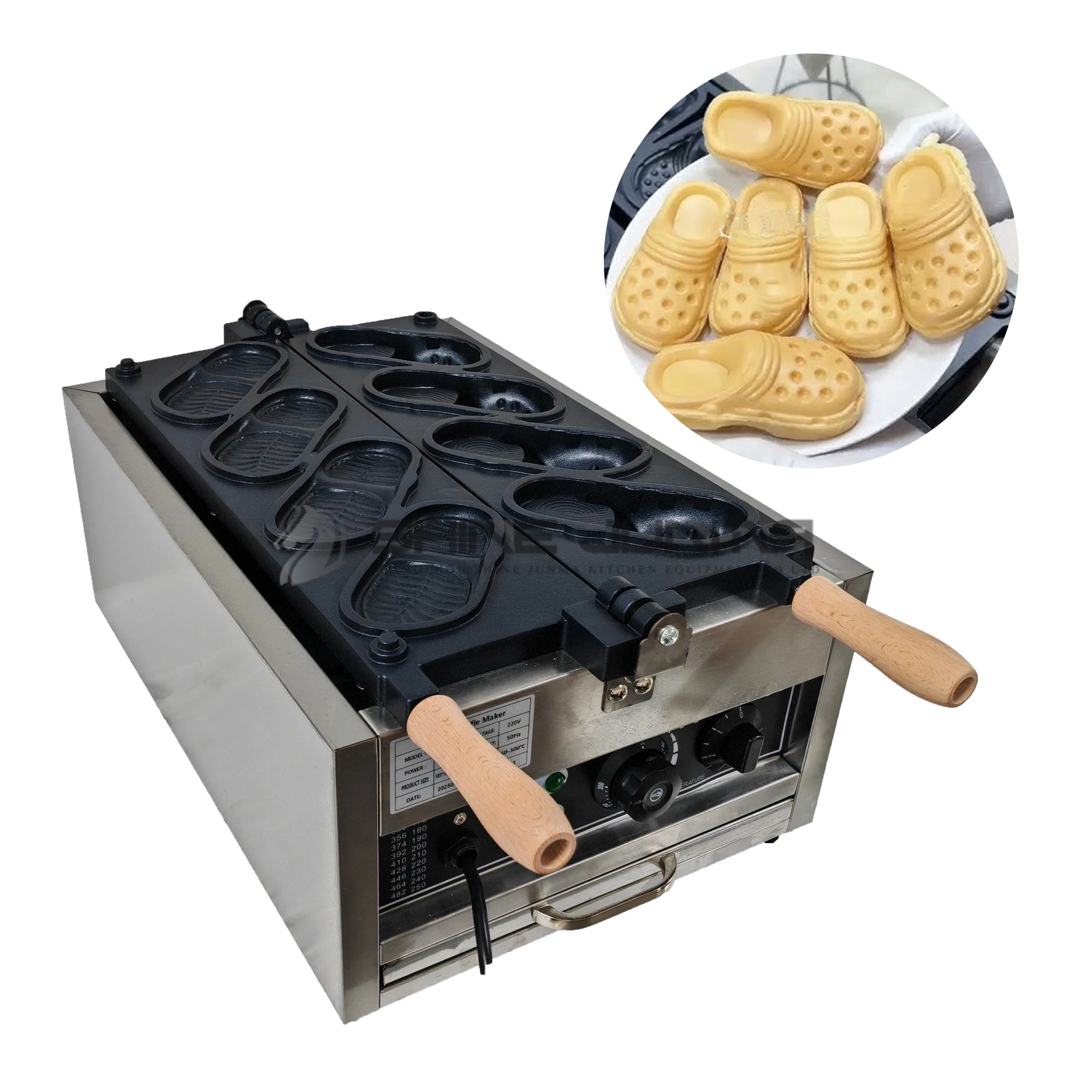 

Лидер продаж, ресторанное оборудование, электрическая вафельница для обуви, 4 шт., коммерческая вафельница из нержавеющей стали