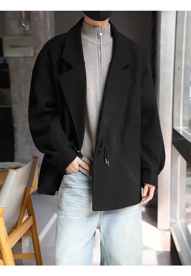 

Мужской пиджак из шерстяной смеси, черный, для деловых встреч, офиса, профессиональной работы, собеседований, корпоративных мероприятий, стильный