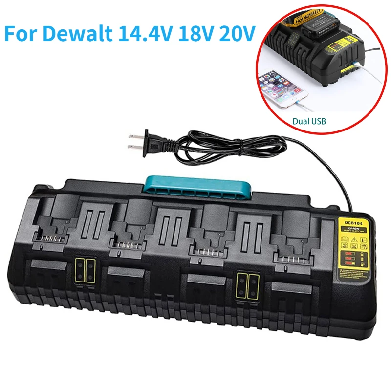 Dla Dewalt 14.4V 18V 20V ładowarka akumulatorów litowych DCB104 DCB102 akumulator litowo-jonowy DCB118 DCB1418 DCB140 DCB183 DCB200