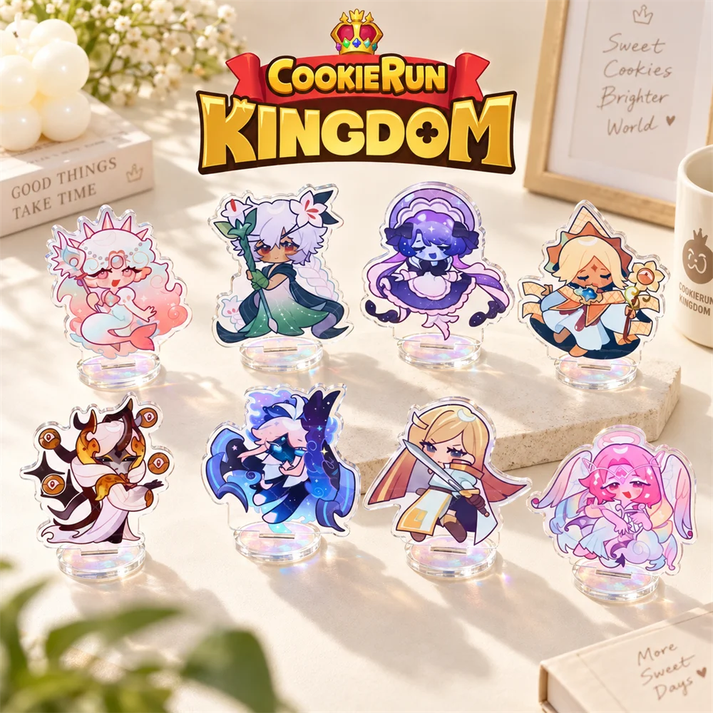 Cookie Run Kingdom 10cm Acrylic Stand Figures Keychain Game Character Desktop Tabletop Ornament Gamer Fans Collectible Gift