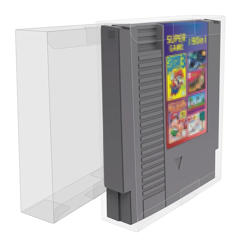 Plastic PET Transparent Clear Game Cartridge Protector Cover Box Case For NES Game Cards Protector Accessories