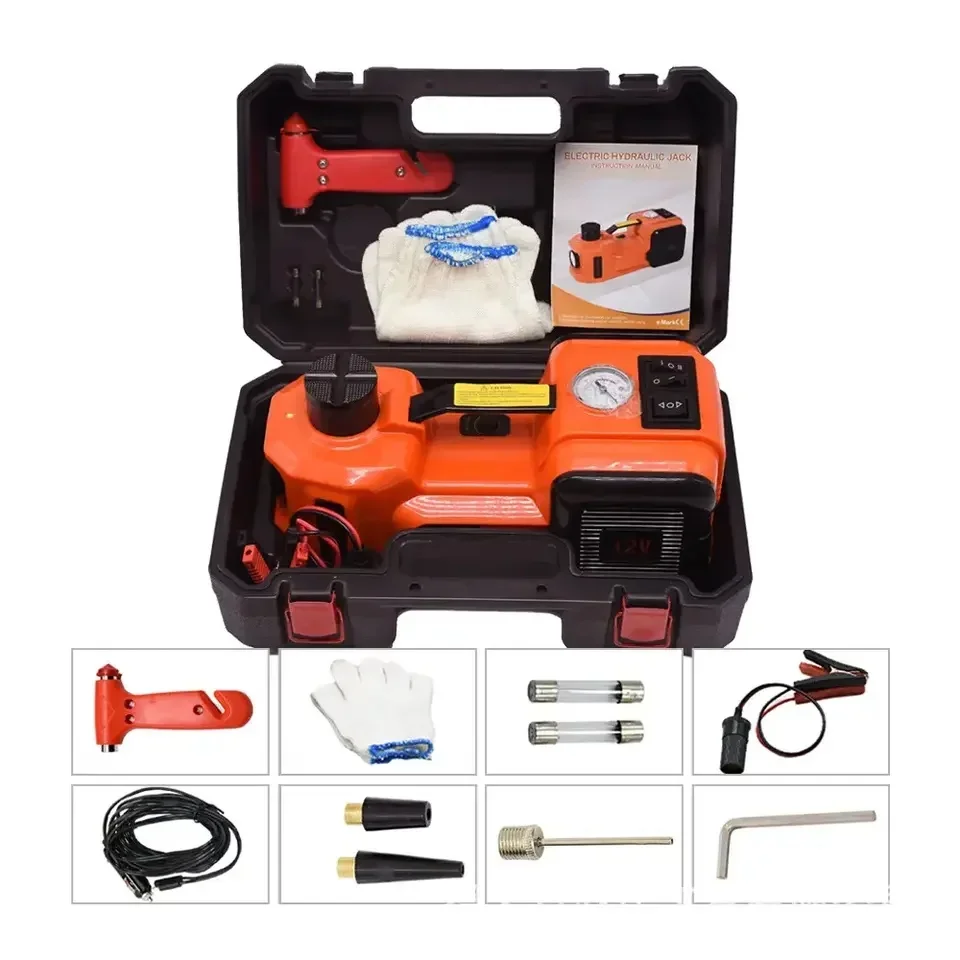 Portable 2 in 1 electric car jack 5 ton 12v kit hydraulic car jack lift and tyre pump