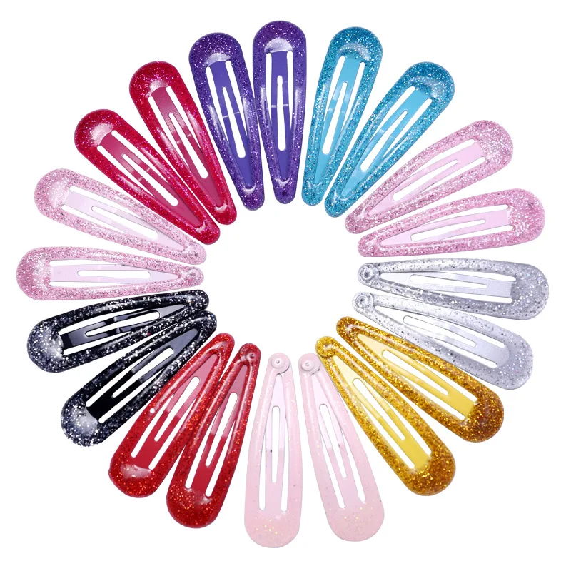 20Pcs/Lot Fashion Girls Hair Accessories Water Drip Oil BB Hair Clip Gold Powder Hairpin Glitter Barrettes Children Headdress