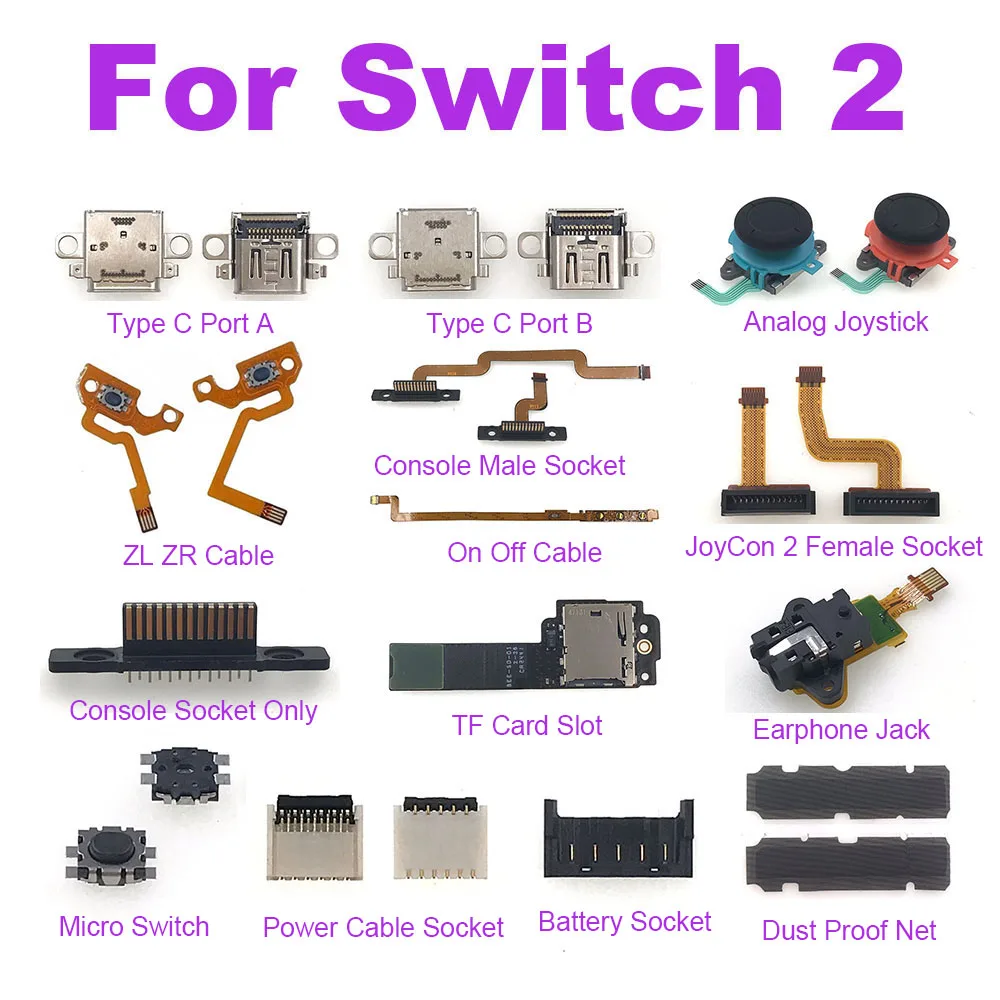 Reemplazo para Nintendo Switch 2 NS2 tipo C puerto de carga Cable