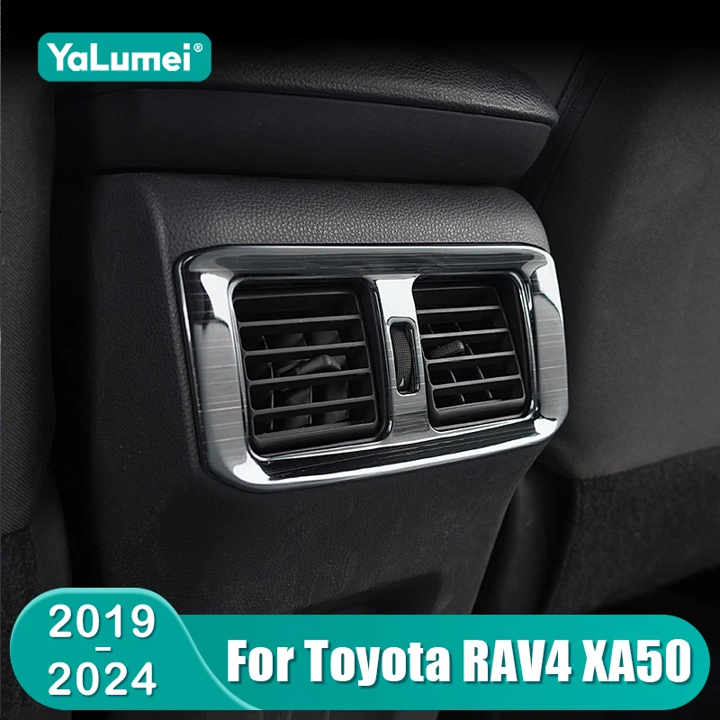 Für Toyota RAV4 XA50 2019 2020 2021 2022 2023 2024 Hybrid Edelstahl Auto Hinten Klimaanlage Vent Outlet Abdeckung Zubehör