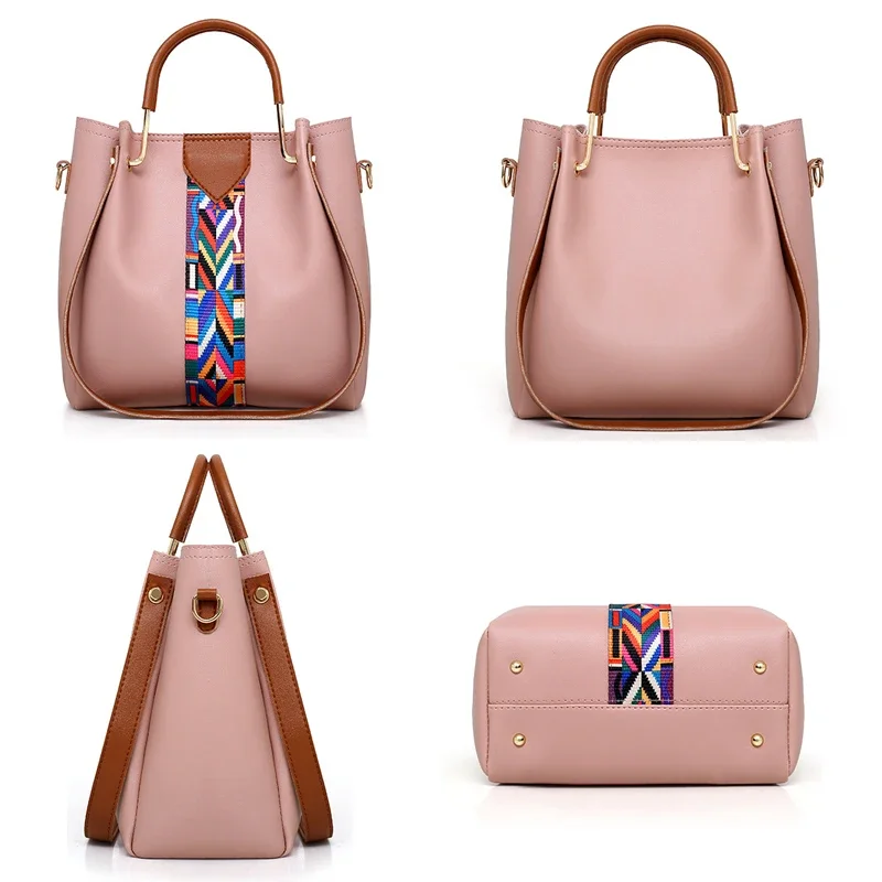 Luxury Handbag Large Capacity Tote Bag 4 Pcs Women's Bag Fashion Shoulder Bag Wallet Card Case image 5