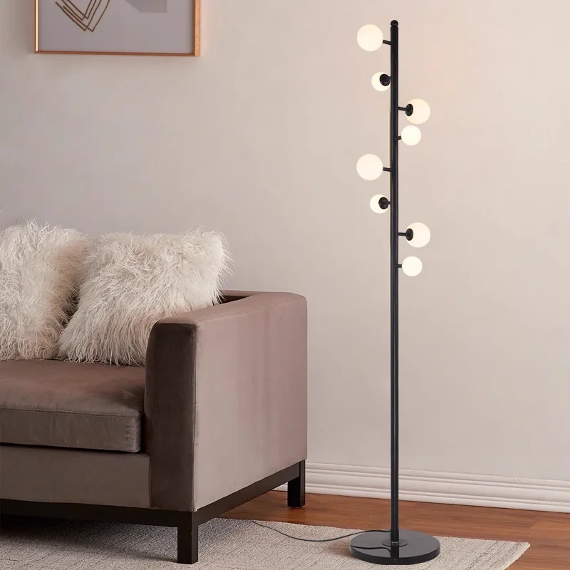 Nordic Modern Magic Beans Glass Ball Floor Lamp Living Room Bedroom Bedside Sofa Standing Lamp 9 Ball Indoor Lighting