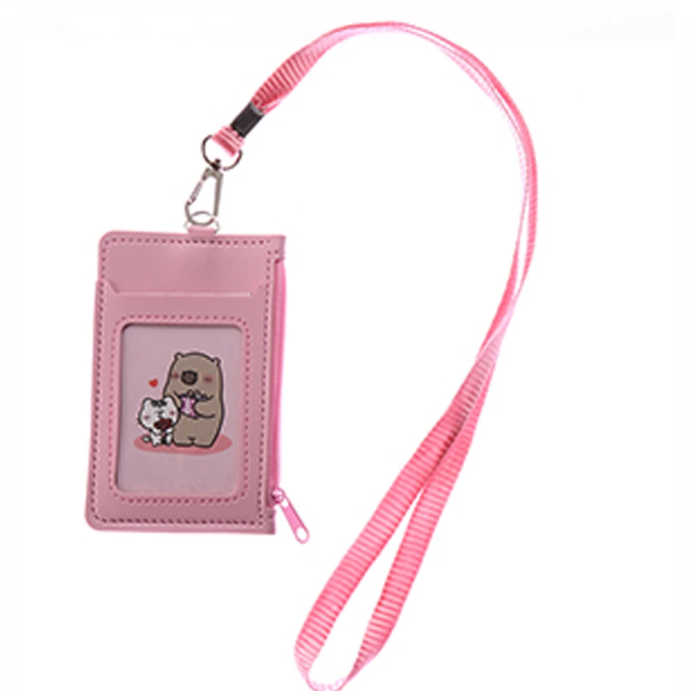 

Office Supplies Wallet Lanyard Money Pouch ID Holders with Neck Strap ID Card Holder Credit Card Holders Zipper Coin Purses
