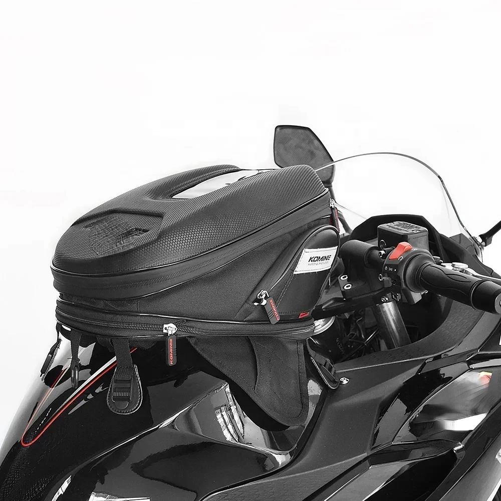 New Carbon Fiber Motorcycle Tank Bag Motorbike Oil Fuel Magnetic Tank Bag Touch Screen Mobile Phone Navigation With Rain Cover