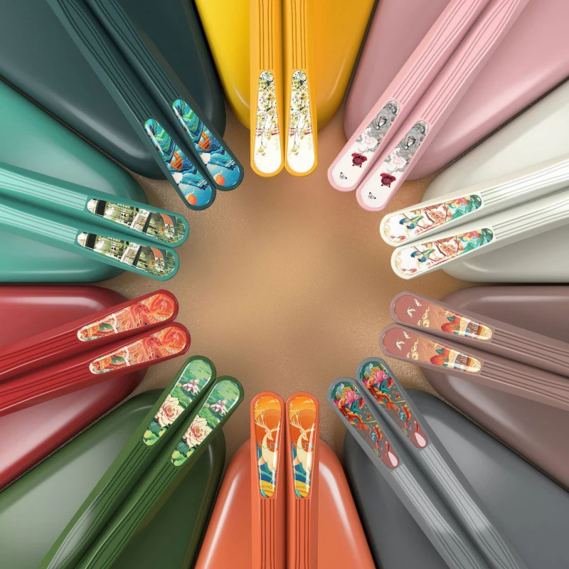 جديد ملون 10 أزواج عيدان للطعام غير القابل للانزلاق عيدان تناول الطعام قابلة لإعادة الاستخدام عيدان تناول الطعام الصينية أدوات المائدة هدية أدوات المطبخ #3