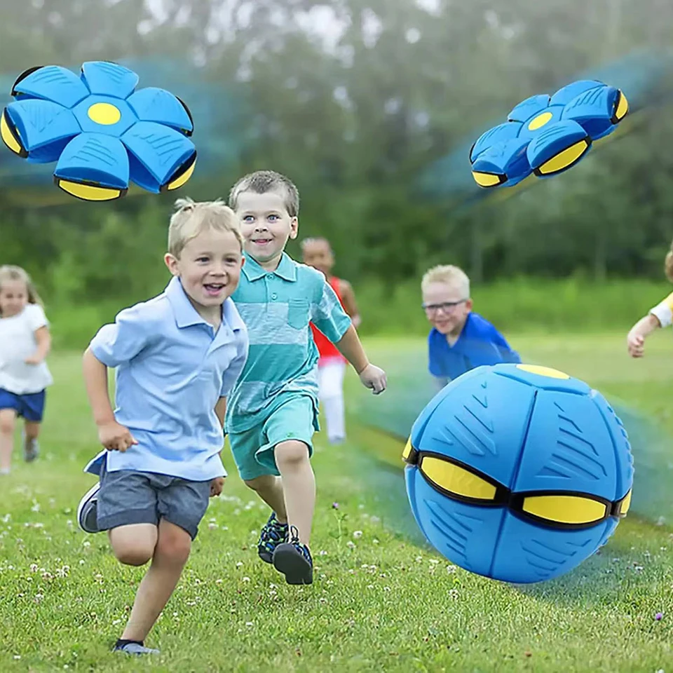 Outdoor Sports Kids Toys Magic UFO Ball Beach Garden Throwing Disc Stress Ball Novelty Deformation Bouncy Balls Boy Girl Toys