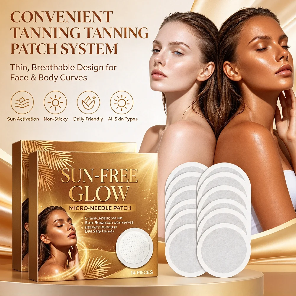 Sun-Free Tanning Microneedle Patch Thin Breathable Fits Face & Body Curves Natural Self Tan No Injection for All Skin Types