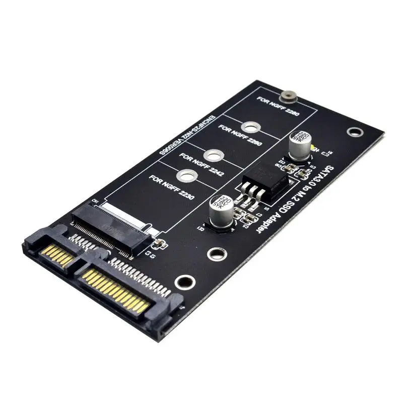 B*New 1Pcs High Efficiency SATA M2.SSD Convert Adapter Card M2 To SATA3 Adapter Card NVME SSD Upgraded SATA 6 Gbps NGFF Adapter