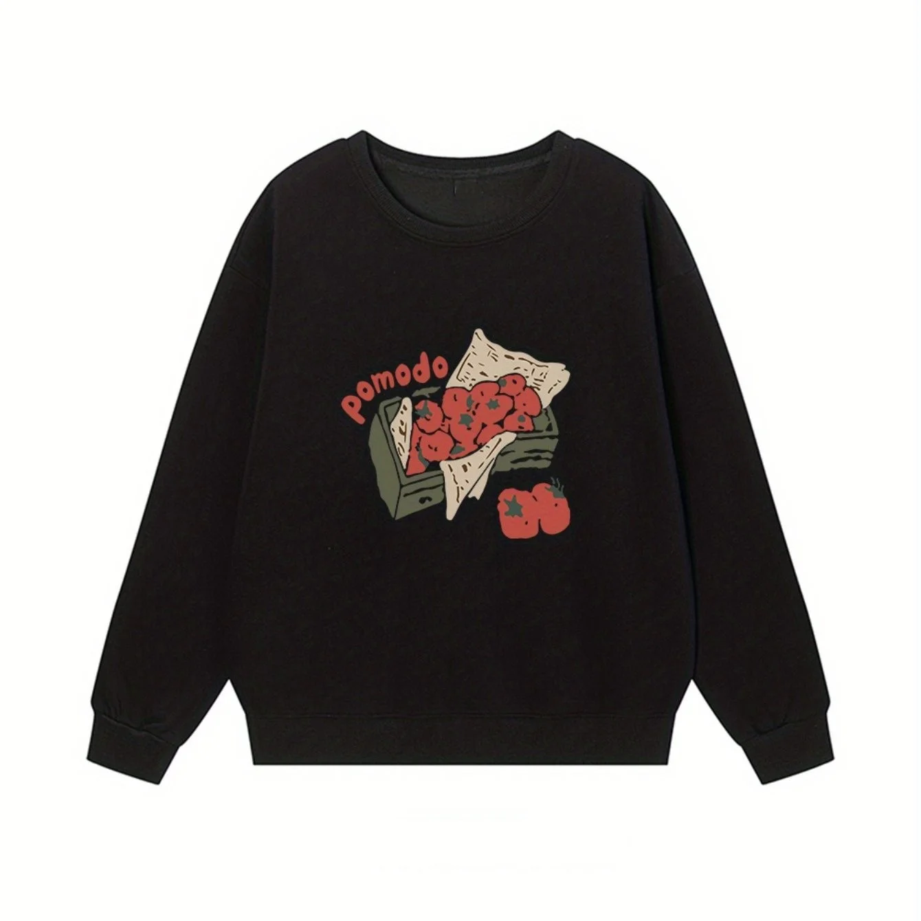 

Осенне-зимняя мужская и женская спортивная одежда с длинными рукавами и принтом томатов, повседневная свободная уличная толстовка
