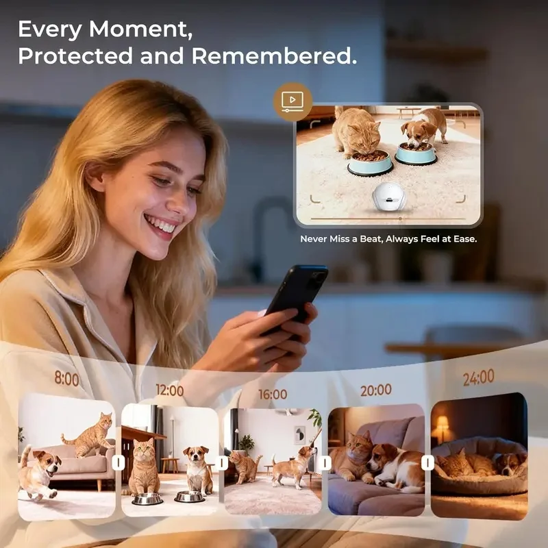 Movable Indoor Pet Robot Camera with Auto‑Recharge Dock, Smart App Control, 2‑Way Audio & IR Night Vision, Mobile Home Surveilla view 4