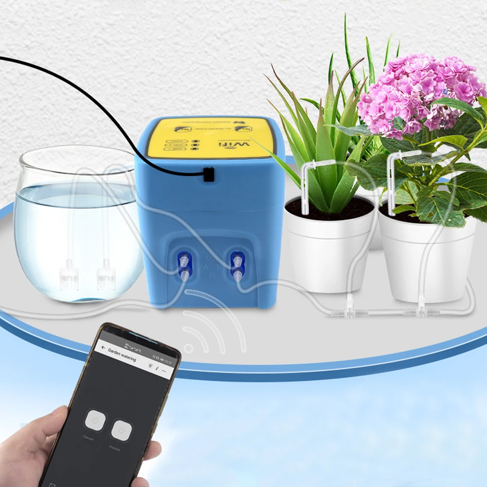 Double Pump Controller Automatic Watering Device Intelligent Timer System WIFI Mobile APP Control Garden Drip Irrigation Device