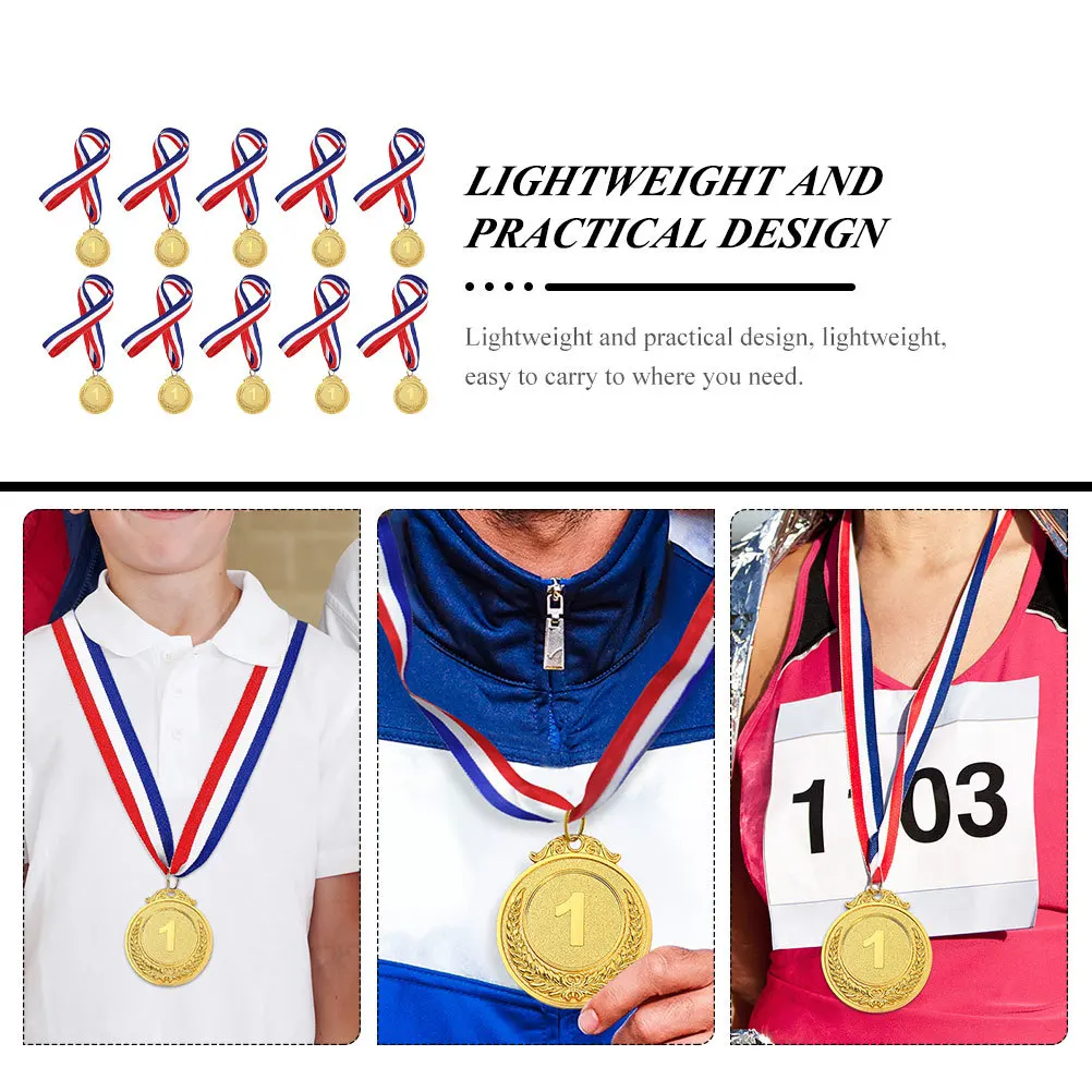 

10pcs Number Medals Lightweight Gold Medals For Kids Competition Awards Sports Event Winner Prize Trophy Team Sports Souvenir